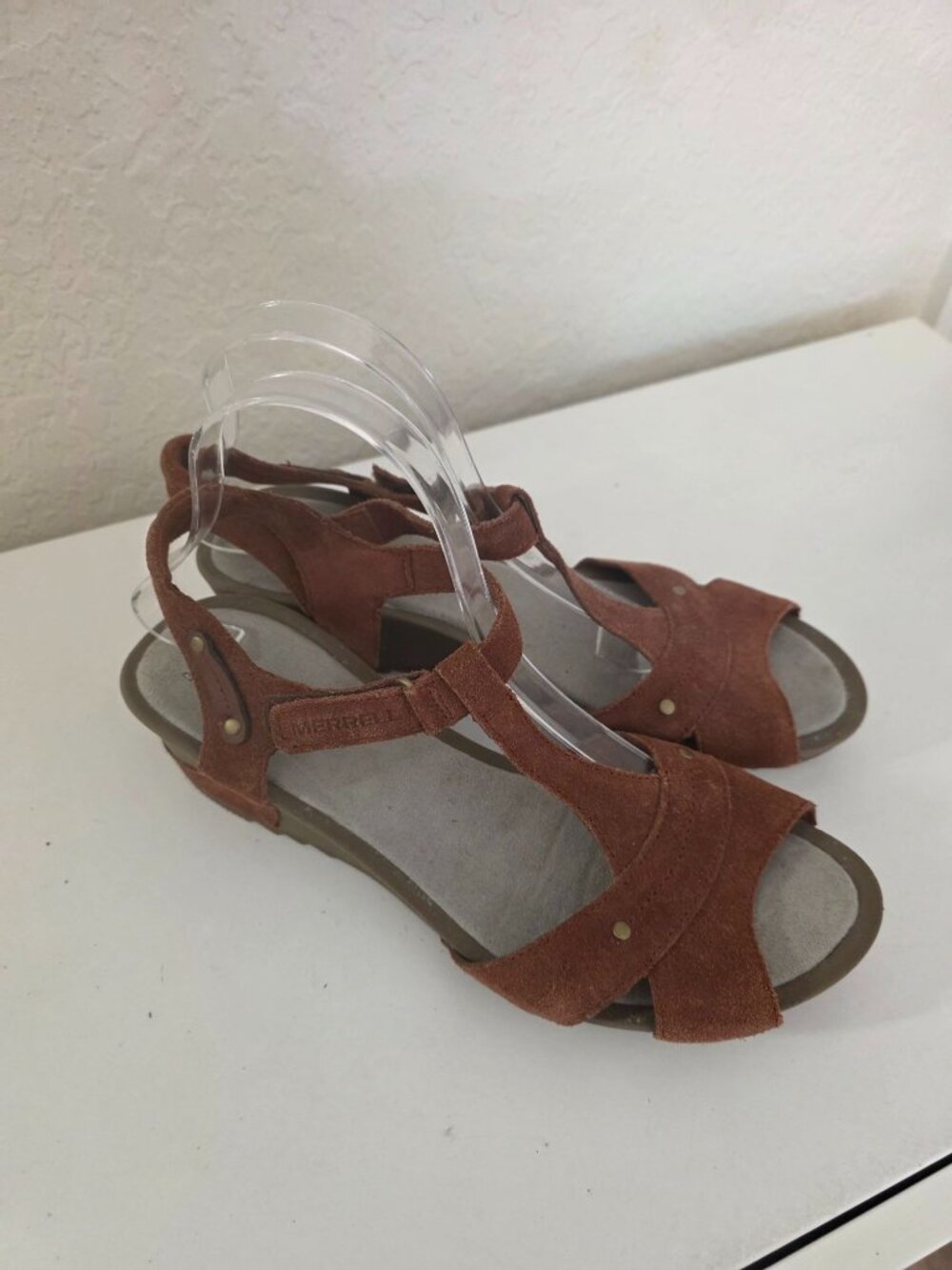 Merrell Revalli Link Brown Suede Wedge Sandals size 11